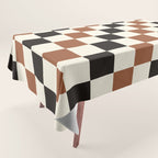 Black & Brown Check Tablecloth Gallery Image 1