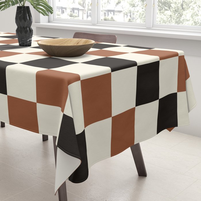Black & Brown Check Tablecloth Gallery Image 3