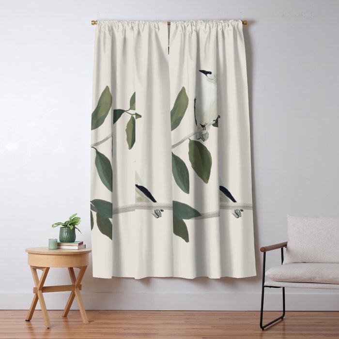 Minimalist Birds On Branch 3 Window Curtain Gallery Image 5