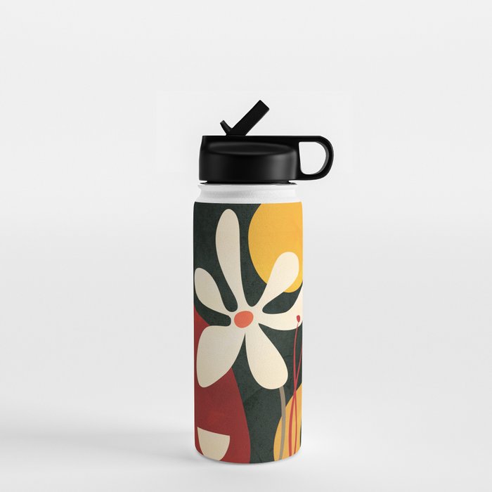 Abstract Daisy 01 Water Bottle Gallery Image 1