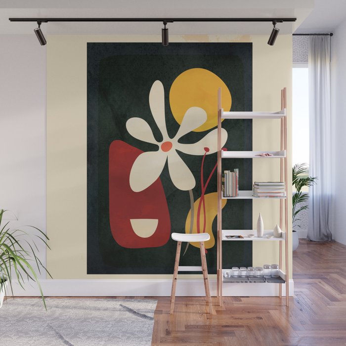 Abstract Daisy 01 Wall Mural Gallery Image 1