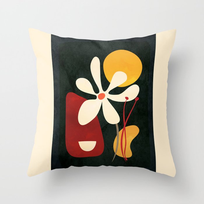 Abstract Daisy 01 Throw Pillow Gallery Image 6