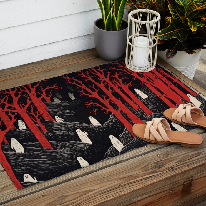 Haunted Ghost Forest  Outdoor Rug Gallery Image 2