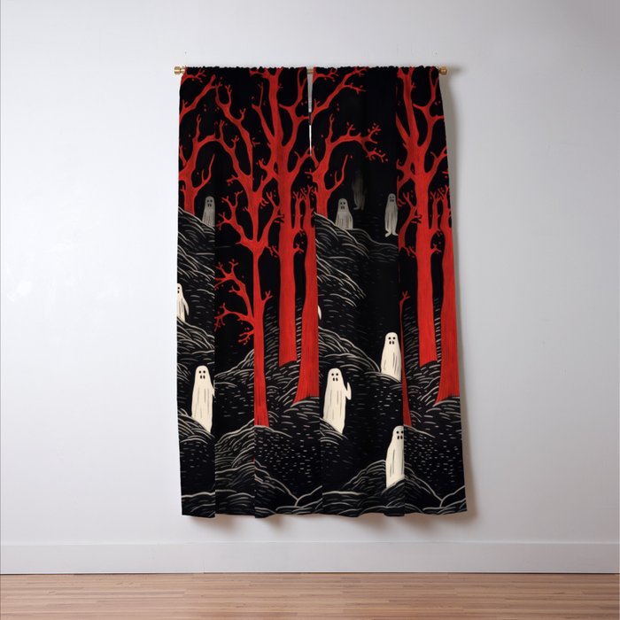 Haunted Ghost Forest  Window Curtain Gallery Image 3