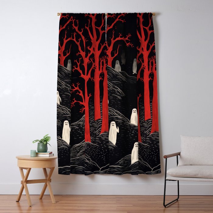 Haunted Ghost Forest  Window Curtain Gallery Image 5
