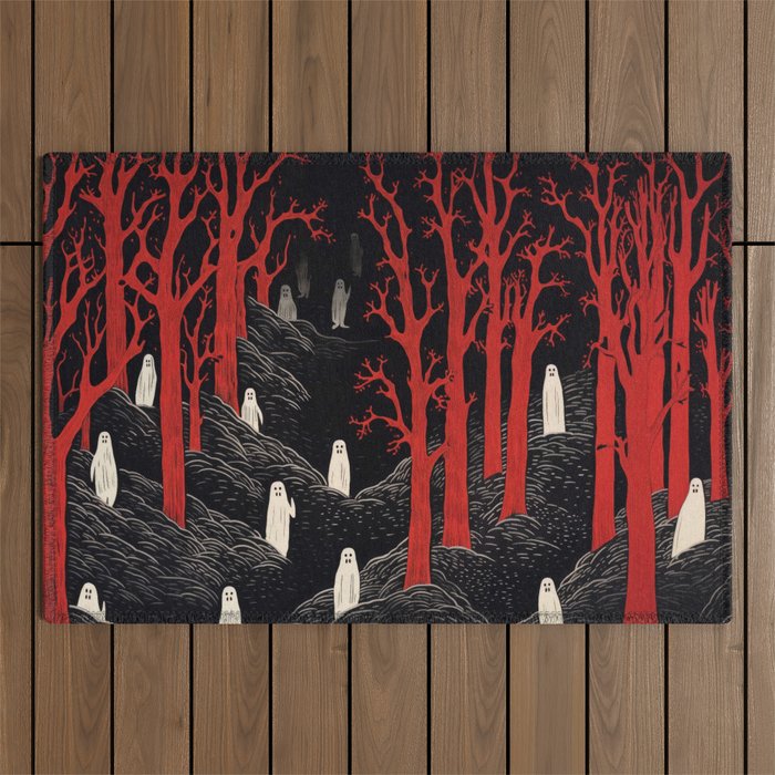 Haunted Ghost Forest  Outdoor Rug Gallery Image 1