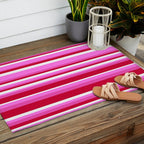 Classic Stripes XVII - Y2K Pink and Red Outdoor Rug Gallery Image 2