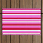 Classic Stripes XVII - Y2K Pink and Red Outdoor Rug Gallery Image 1