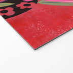 Portrait woman with tulips on red background Welcome Mat Gallery Image 2