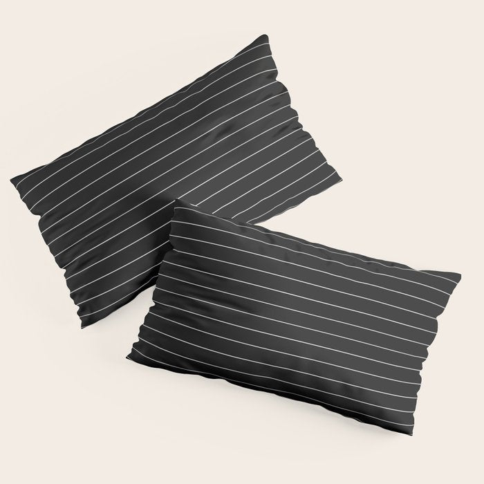 Black And White Pinstripe Line Stripe Minimalist Stripes Lines Drawing Pillow Sham Gallery Image 2