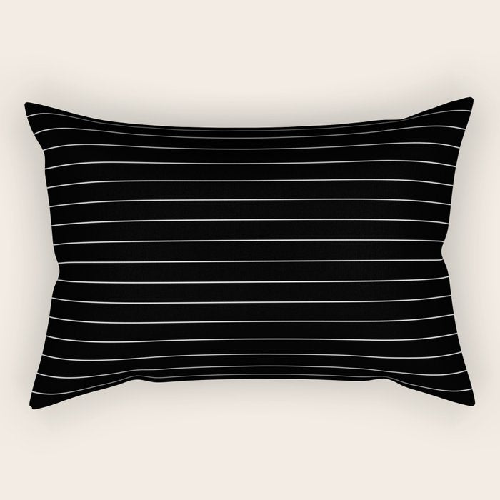 Black And White Pinstripe Line Stripe Minimalist Stripes Lines Drawing Rectangular Pillow Gallery Image 2