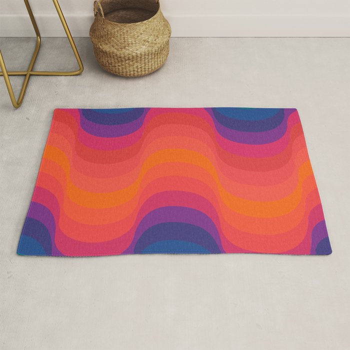 Retro Sacred Geometry | 80s Wavy Vibe Rug Gallery Image 1