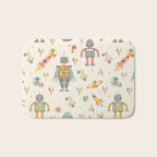 Vintage Inspired Robots in Space Bath Mat Gallery Image 1