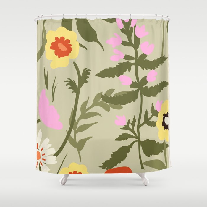 Flower Market, Prague, Abstract floral art Shower Curtain Gallery Image 1