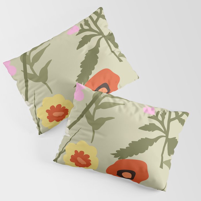 Flower Market, Prague, Abstract floral art Pillow Sham Gallery Image 1