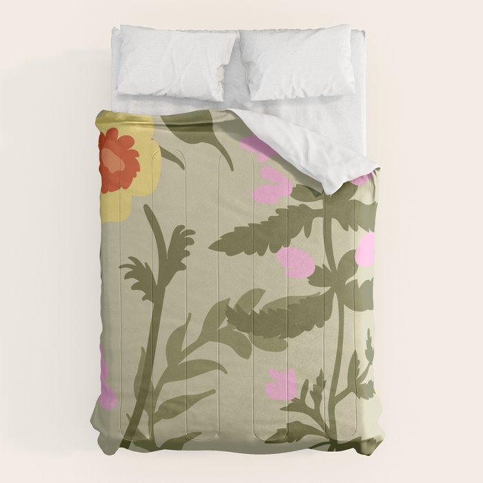 Flower Market, Prague, Abstract floral art Comforter Gallery Image 1