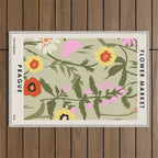 Flower Market, Prague, Abstract floral art Outdoor Rug Gallery Image 1