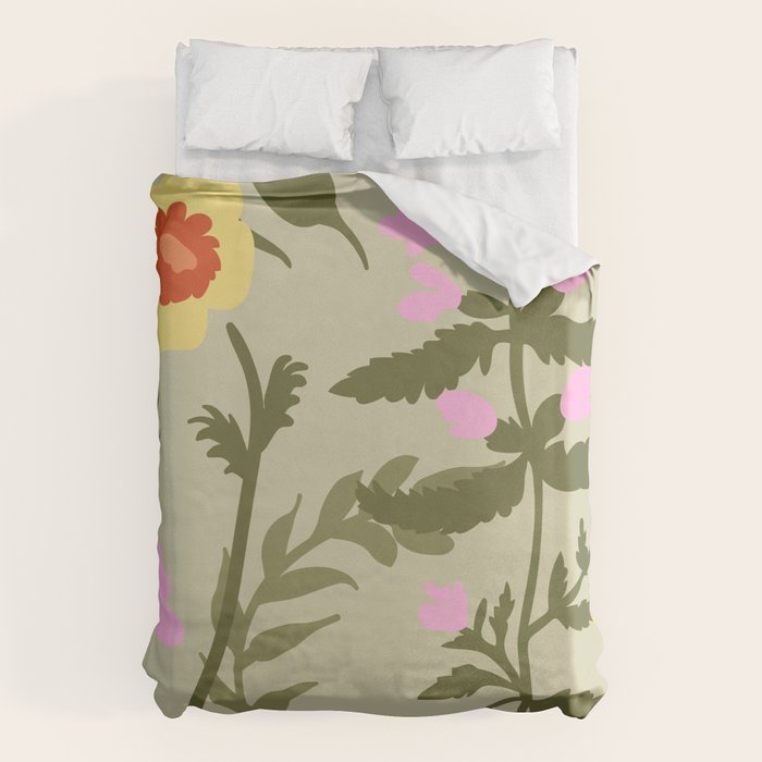 Flower Market, Prague, Abstract floral art Duvet Cover Gallery Image 6