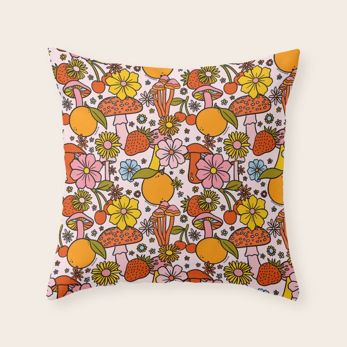 Summertime Print Throw Pillow Gallery Image 1