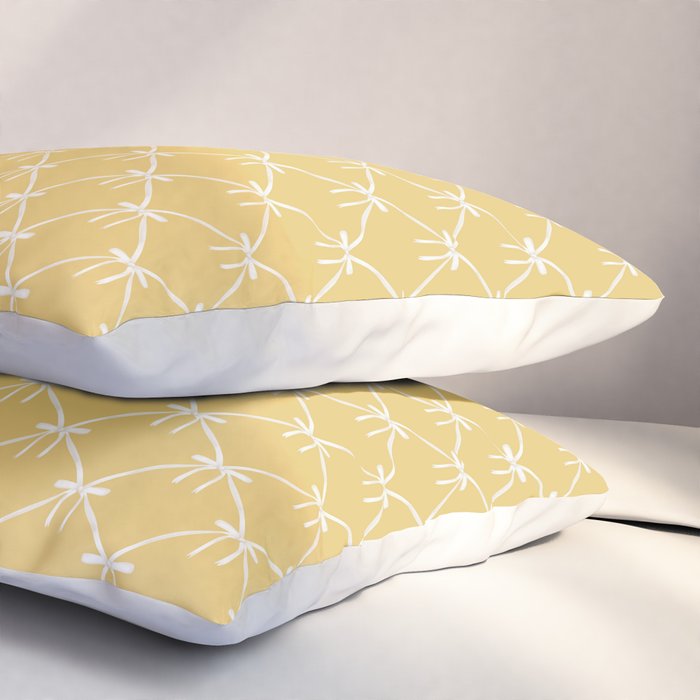 Bows & Ribbons Pattern XXI Butter Yellow Pillow Sham Gallery Image 3
