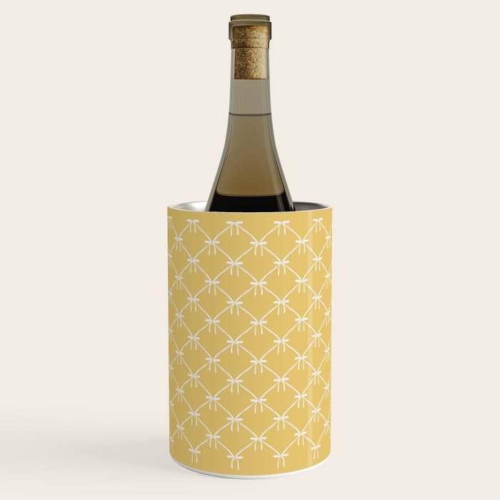Bows & Ribbons Pattern XXI Butter Yellow Wine Chiller Gallery Image 3