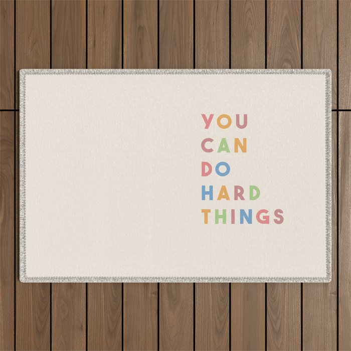 You Can Do Hard Things Outdoor Rug Gallery Image 1