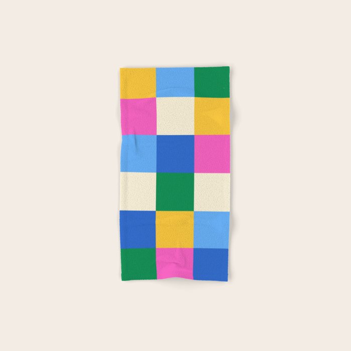 Bold Colorful Checks Pattern - Large XVI Bath Towel Gallery Image 1