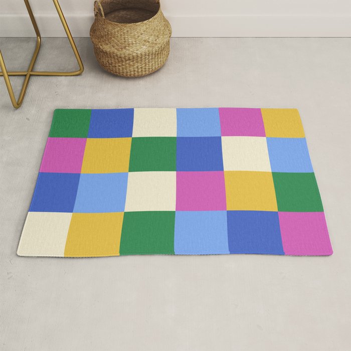 Bold Colorful Checks Pattern - Large XVI Rug Gallery Image 1