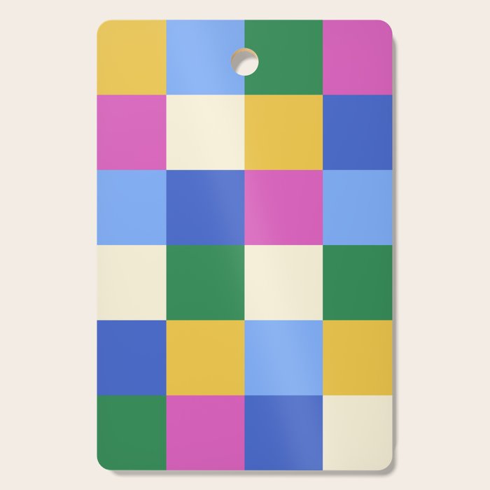 Bold Colorful Checks Pattern - Large XVI Cutting Board Gallery Image 1