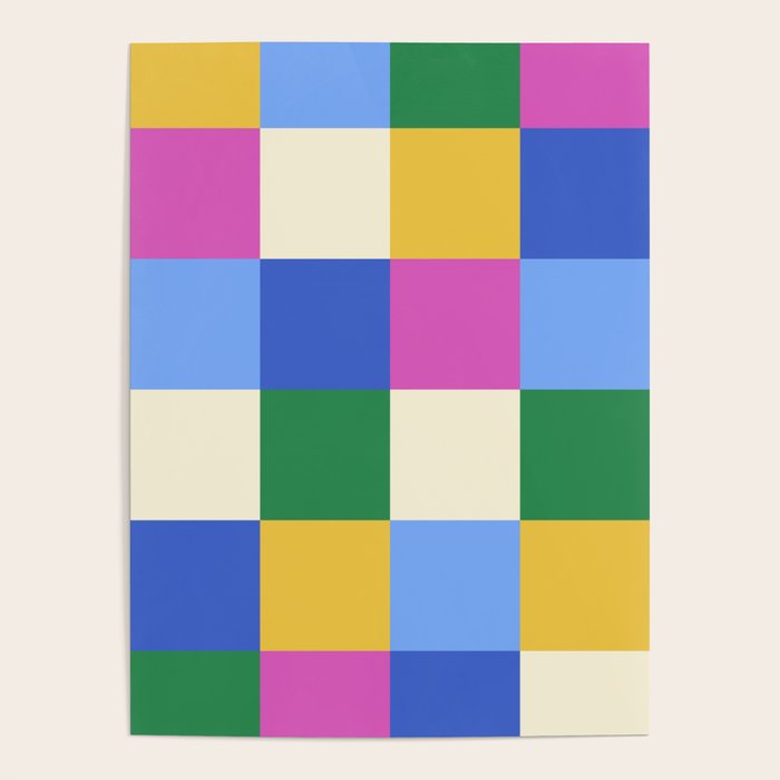 Bold Colorful Checks Pattern - Large XVI Poster Gallery Image 4