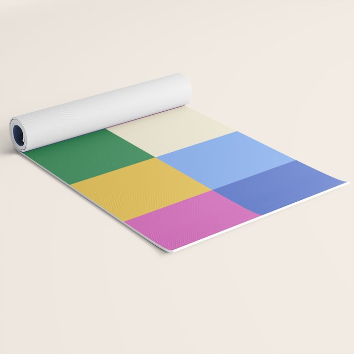 Bold Colorful Checks Pattern - Large XVI Yoga Mat Gallery Image 2