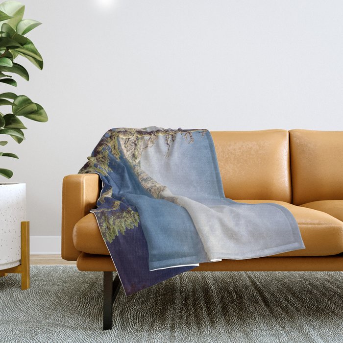 Beautiful Blue Crater Lake Throw Blanket Gallery Image 1