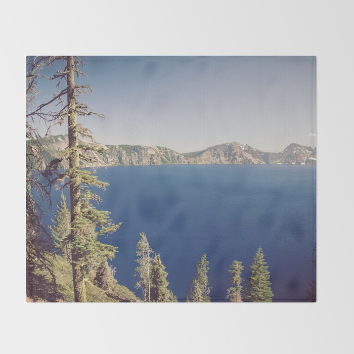 Beautiful Blue Crater Lake Throw Blanket Gallery Image 2