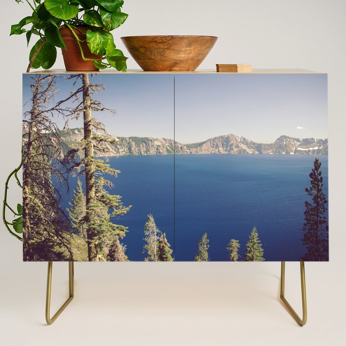 Beautiful Blue Crater Lake Credenza Gallery Image 1