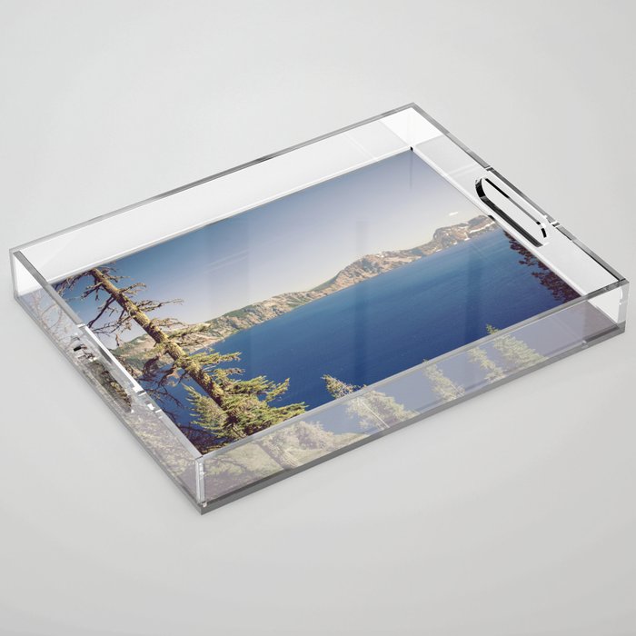 Beautiful Blue Crater Lake Acrylic Tray Gallery Image 1