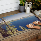 Beautiful Blue Crater Lake Outdoor Rug Gallery Image 2