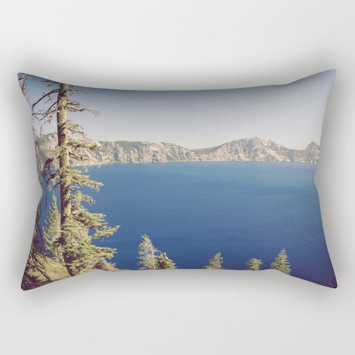 Beautiful Blue Crater Lake Rectangular Pillow Gallery Image 2