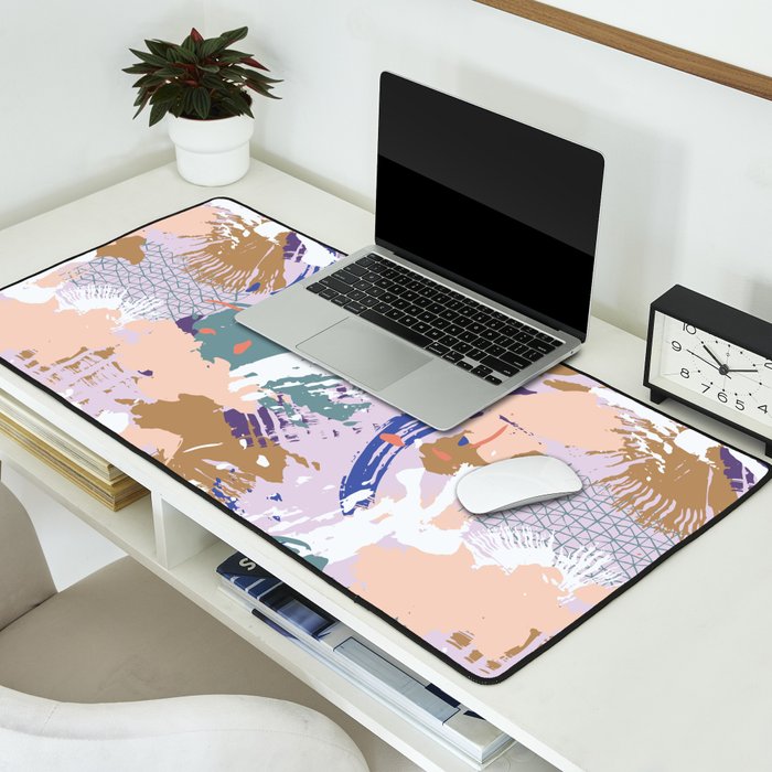 Abstract brush stroke madness Desk Mat Gallery Image 2