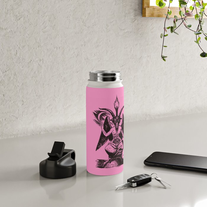Black and Pink Baphomet Water Bottle Gallery Image 4