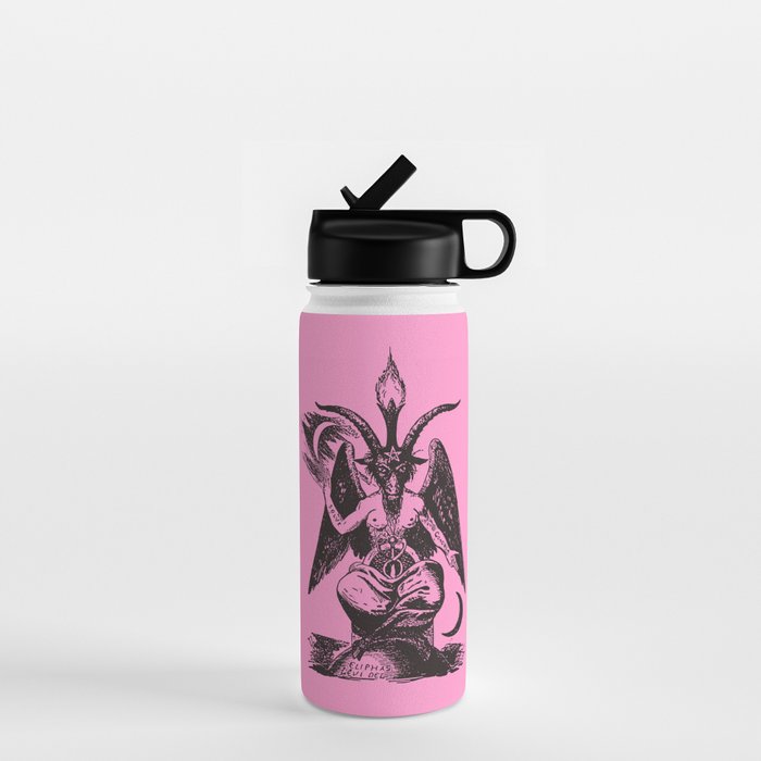 Black and Pink Baphomet Water Bottle Gallery Image 1