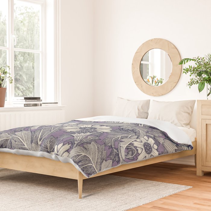 acanthus navy blue violet Duvet Cover Gallery Image 2