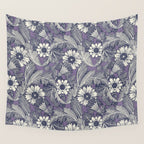 acanthus navy blue violet Wall Tapestry Gallery Image 4