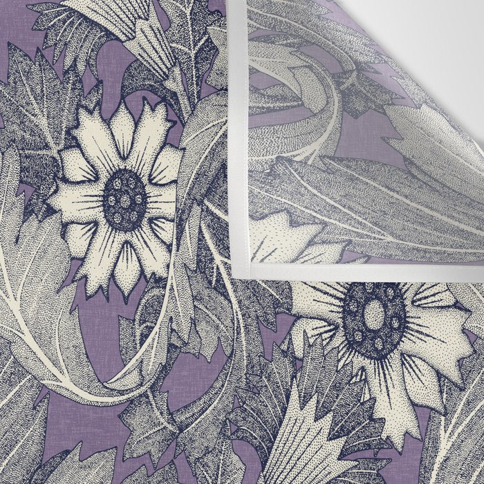 acanthus navy blue violet Wall Tapestry Gallery Image 3