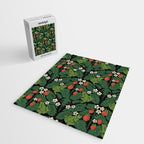 Bullfrogs And Wild Strawberries On Black Jigsaw Puzzle Gallery Image 2