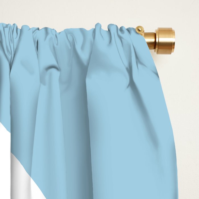 Retro Modern Liquid Swirl Abstract Pattern in Baby Blue and White Window Curtain Gallery Image 2