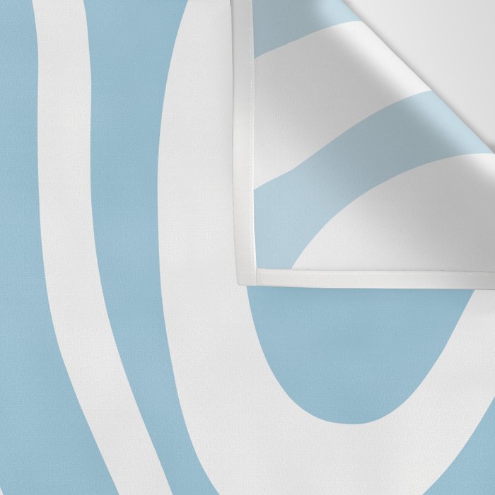 Retro Modern Liquid Swirl Abstract Pattern in Baby Blue and White Wall Tapestry Gallery Image 3