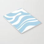 Retro Modern Liquid Swirl Abstract Pattern in Baby Blue and White Notebook Gallery Image 3