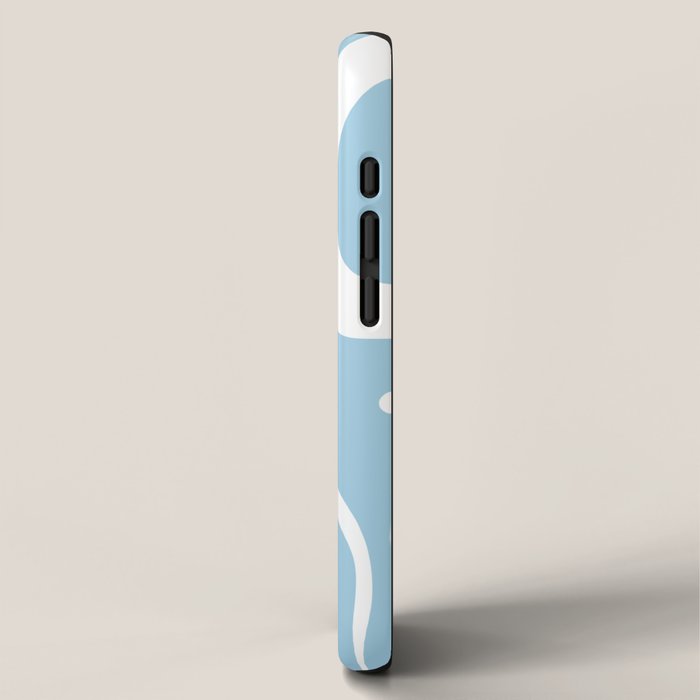 Retro Modern Liquid Swirl Abstract Pattern in Baby Blue and White iPhone Case Gallery Image 2
