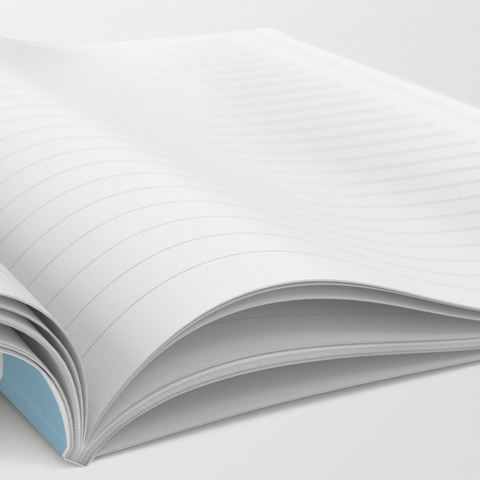 Retro Modern Liquid Swirl Abstract Pattern in Baby Blue and White Notebook Gallery Image 2