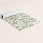 Reptiles and Amphibians Vintage Chic Monochromatic Pattern  Yoga Mat Gallery Image 2